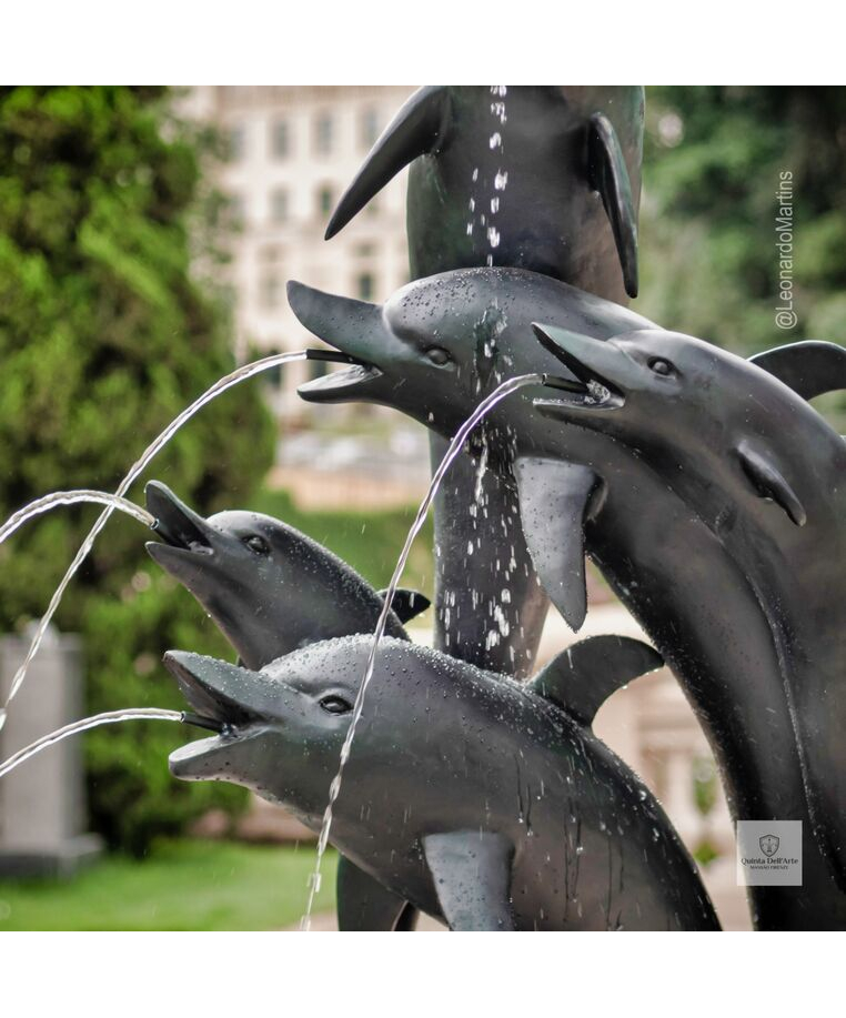 imagem do produto Chafariz de Bronze Dolphin Show 190cm - FBZ399 Luxo em São Paulo Quinta DellArte