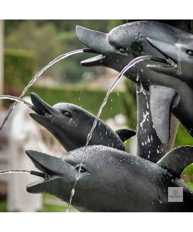 imagem do produto Chafariz de Bronze Dolphin Show 190cm - FBZ399 Luxo em São Paulo Quinta DellArte
