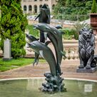 imagem do produto Chafariz de Bronze Dolphin Show 190cm - FBZ399 Luxo em São Paulo Quinta DellArte