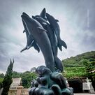 imagem do produto Chafariz de Bronze Dolphin Show 190cm - FBZ399 Luxo em São Paulo Quinta DellArte