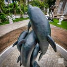 imagem do produto Chafariz de Bronze Dolphin Show 190cm - FBZ399 Luxo em São Paulo Quinta DellArte