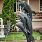 imagem do produto Chafariz de Bronze Dolphin Show 190cm - FBZ399 Luxo em São Paulo Quinta DellArte