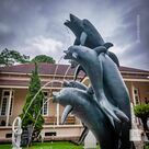imagem do produto Chafariz de Bronze Dolphin Show 190cm - FBZ399 Luxo em São Paulo Quinta DellArte