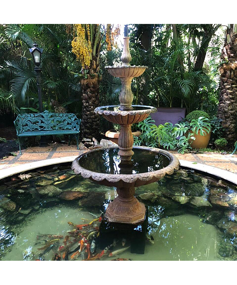 imagem do produto Chafariz de Ferro Fundido 3 Pratos Quinta DellArte 230cm - FF154 Elegância para Jardins 