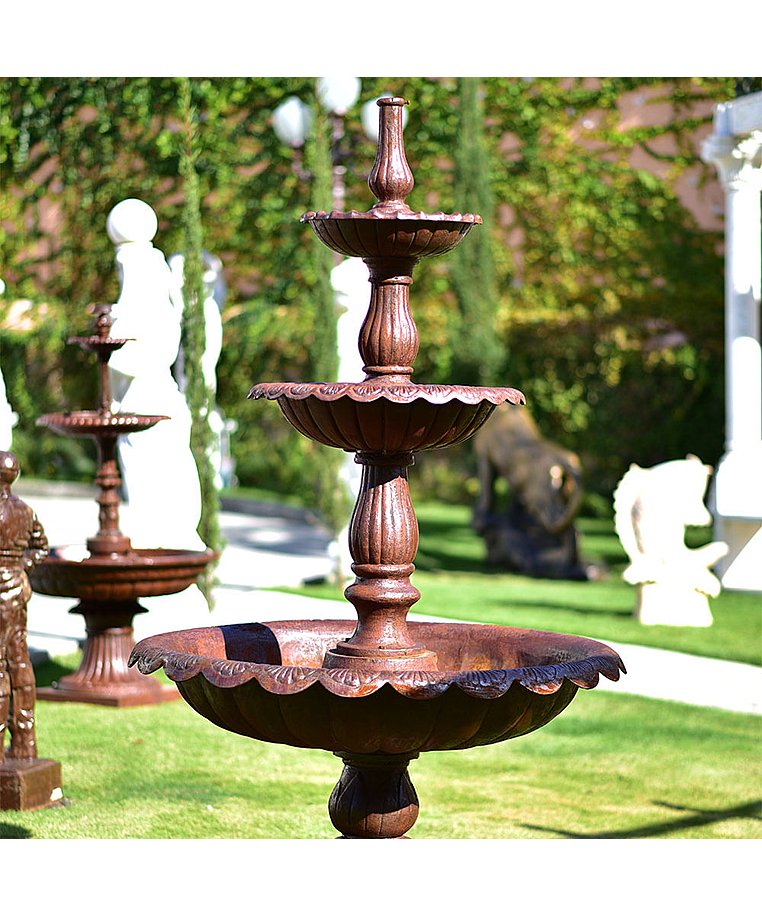 imagem do produto Chafariz de Ferro Fundido 3 Pratos Quinta DellArte 230cm - FF154 Elegância para Jardins 