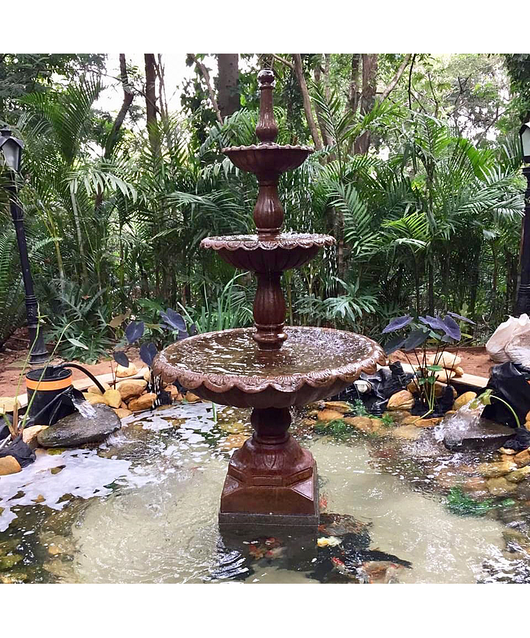 imagem do produto Chafariz de Ferro Fundido 3 Pratos Quinta DellArte 230cm - FF154 Elegância para Jardins 