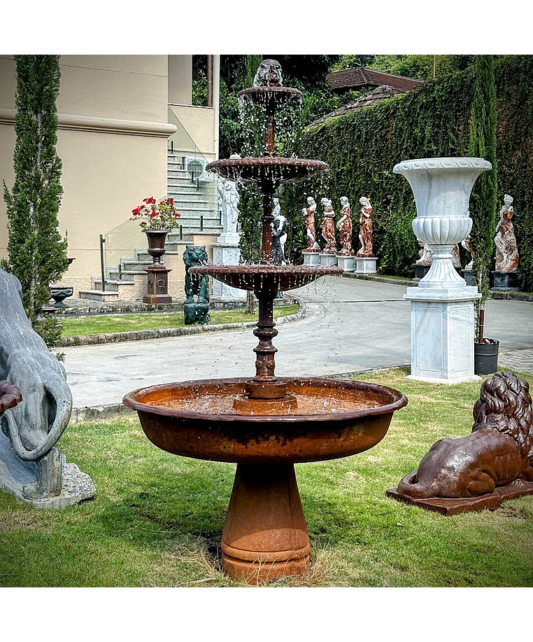 imagem do produto Chafariz de Ferro Fundido para Jardins 4 Bacias 210cm - FF040 Imponência e Elegância