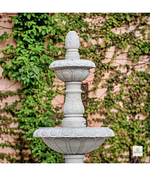 imagem de Chafariz de Jardim Luxo 3 Pratos Mármore Branco 250cm - FMP196