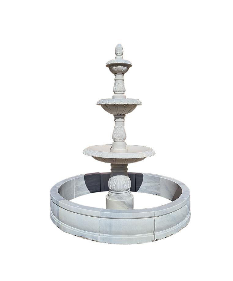 imagem do produto Chafariz de Jardim Luxo 3 Pratos Mármore Branco 250cm - FMP196