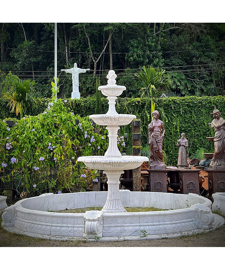 imagem do produto Chafariz de Mármore 3 Pratos Gigante com Lago 310cm - FMP375
