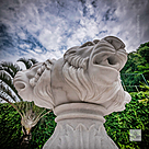 imagem do produto Chafariz de Mármore Branco com 2 pratos e Lago - FMP353 230cm Altura