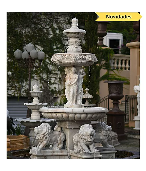 imagem de Chafariz de Mármore Fontana Belle Époque 320cm - FMP363 Design Clássico para Jardins
