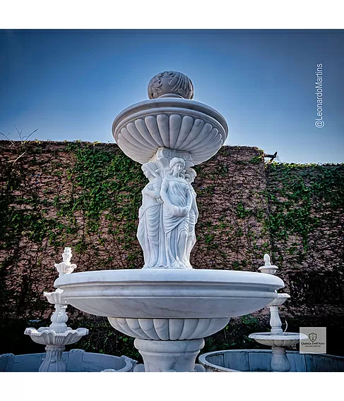 imagem de Chafariz de Mármore Monumental Quatro Estações com Lago 350cm - FMP350 Design Clássico