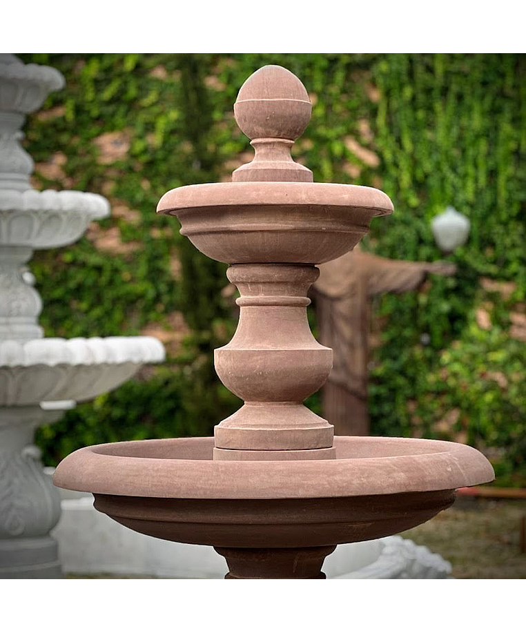 imagem do produto Chafariz de Mármore Red Estilo Americano com 2 Pratos - 210cm - FMP381