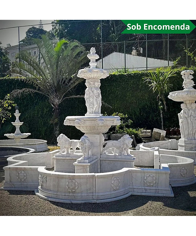 imagem do produto Chafariz de Mármore Versalles com Lago 320cm - FMP374 Elegância e Sofisticação