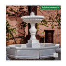 imagem do produto Chafariz de Marmore Granada 1 Prato com Lago 120cm - FMP226 Destaque no Jardim