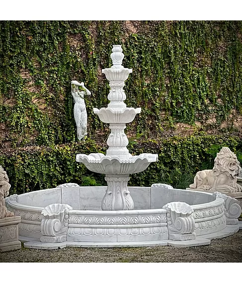 imagem de Chafariz Domus Mármore Branco 200cm - FMP392 Estilo Clássico