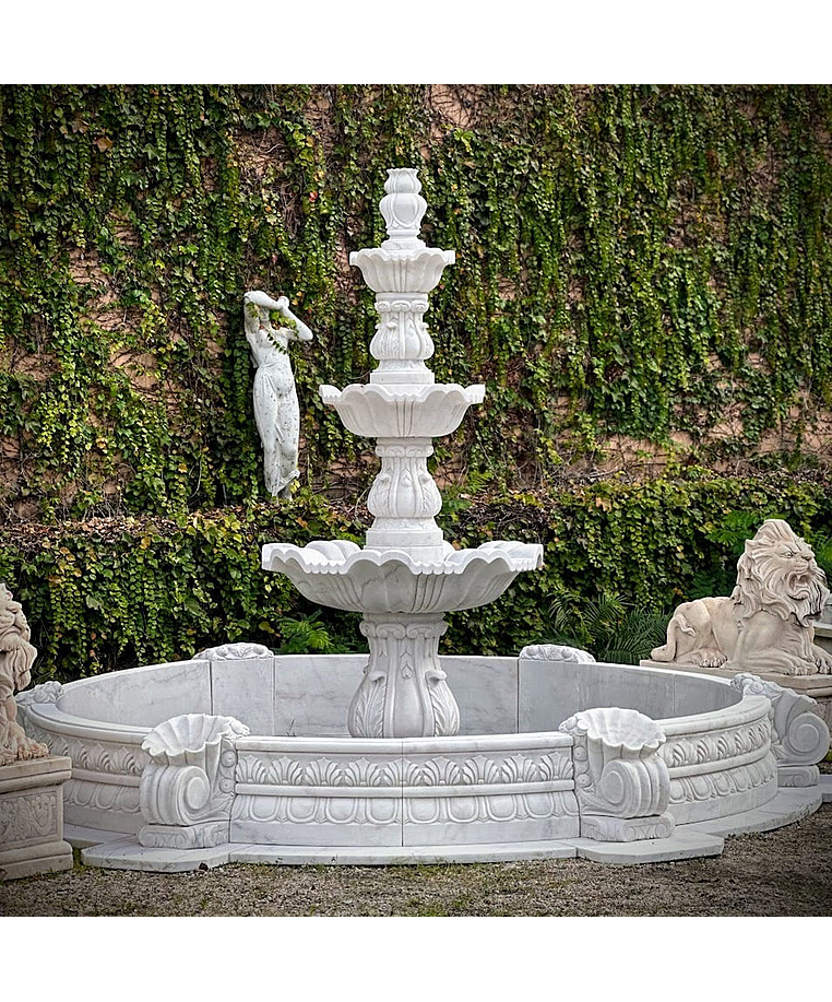 imagem do produto Chafariz Domus Mármore Branco 200cm - FMP392 Estilo Clássico