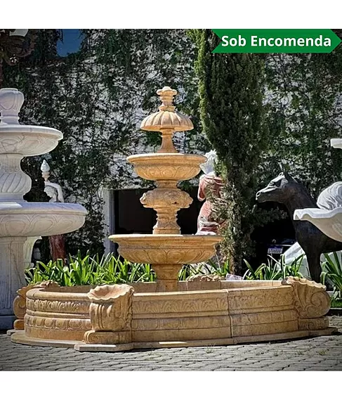 imagem de Chafariz Eleganza M�rmore Amarelo com Lago 180cm - FMP377