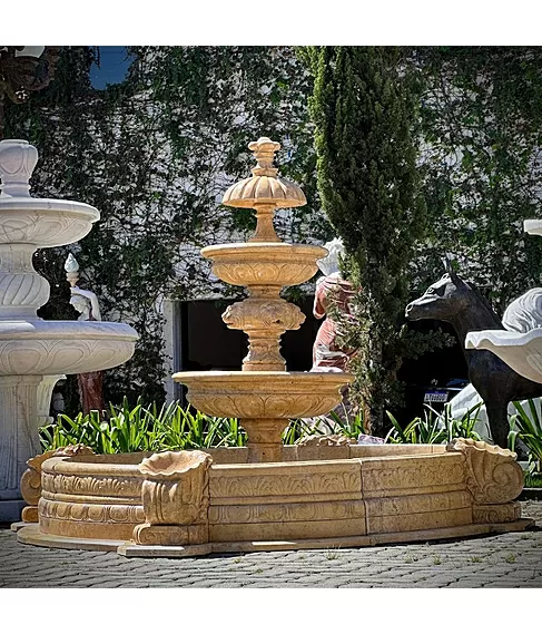 imagem de Chafariz Eleganza M�rmore Amarelo com Lago 180cm - FMP377