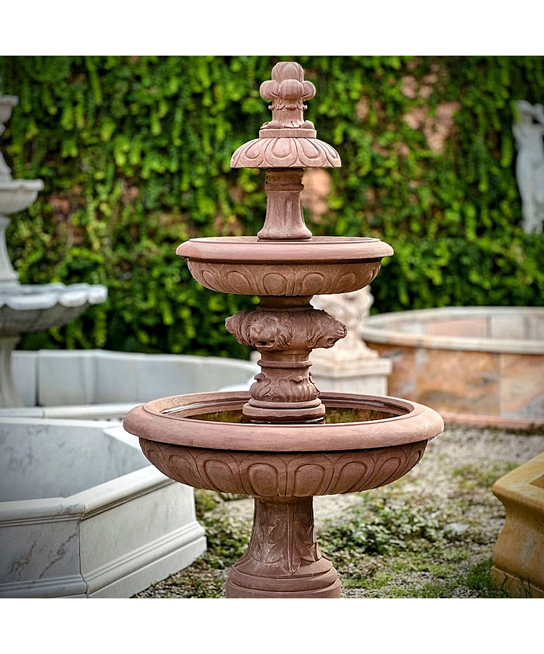 imagem do produto Chafariz em Mármore Rosso 165cm - FMP387 Beleza e Harmonia no Jardim