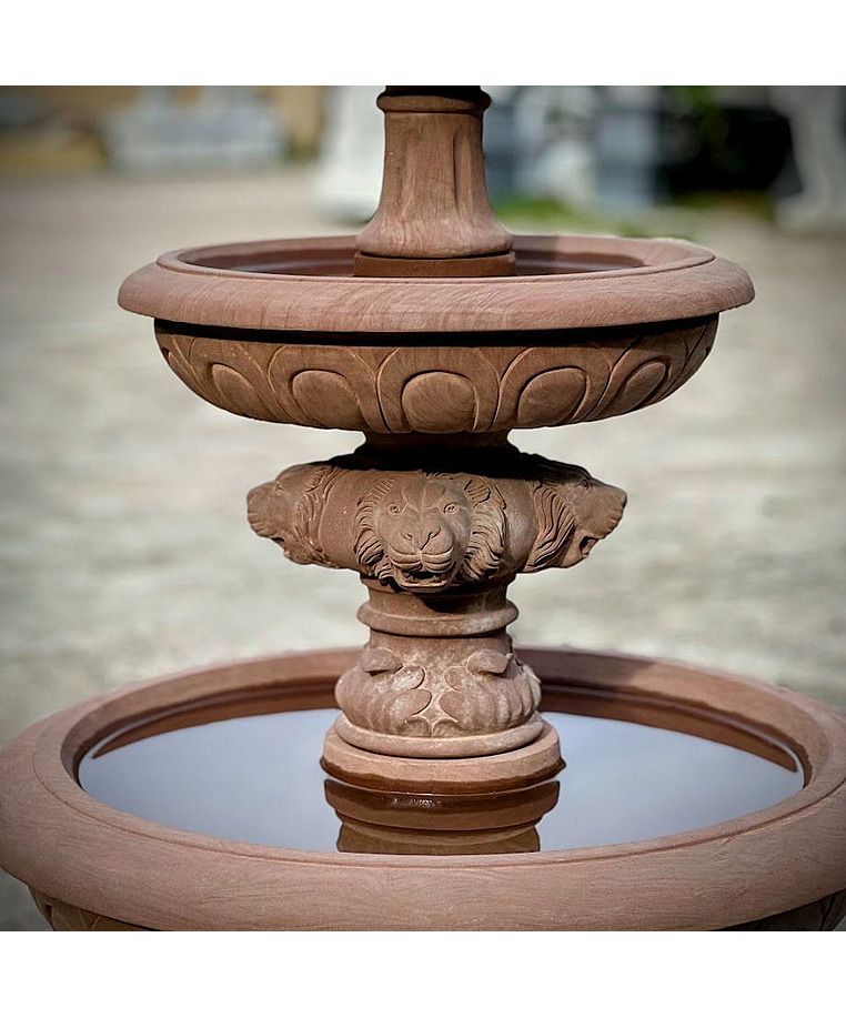 imagem do produto Chafariz em Mármore Rosso 165cm - FMP387 Beleza e Harmonia no Jardim