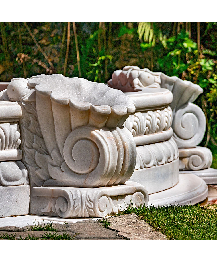 imagem do produto Chafariz Grande 3 Pratos Mármore Branco 250cm FMP198A