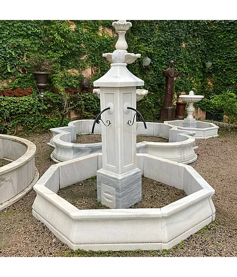 imagem de Chafariz Moderno com Lago M em Mármore 148cm - FMP167M Peça Decorativa para Jardins