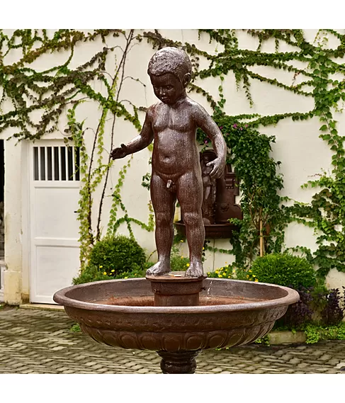 imagem de Chafariz Para Jardim Manequinho em Ferro Fundido 167cm - FF018 Estilo Clássico