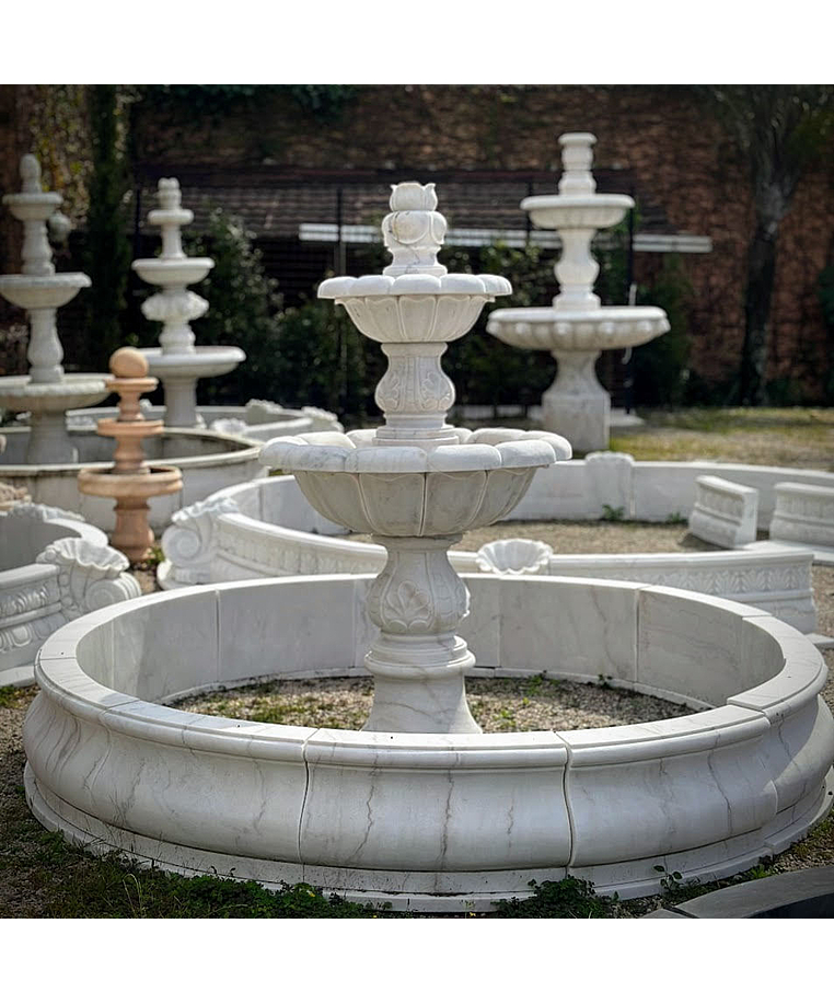 imagem do produto Chafariz Roma Mármore Branco 180cm - FMP390 Quinta Dellarte