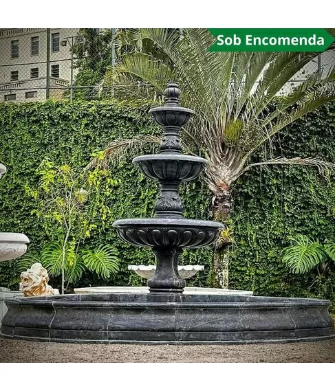 imagem de Chafariz Verona com Lago Mármore Preto 285cm - FMP369 Estilo Clássico e Refinado