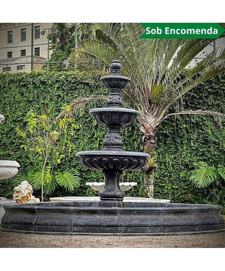 imagem do produto Chafariz Verona com Lago Mármore Preto 285cm - FMP369 Estilo Clássico e Refinado