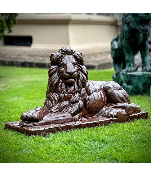 imagem de Clássica Escultura Leão de Ferro Fundido 73cm VRF029E