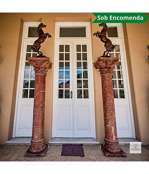 imagem de Coluna Lisa em M�rmore Vermelho 200cm - VRMP338