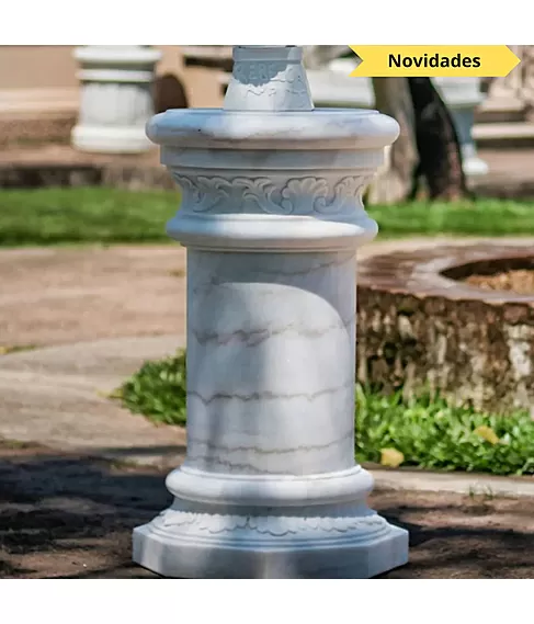 imagem de Coluna Redonda em M�rmore Branco 85cm - VRMP365