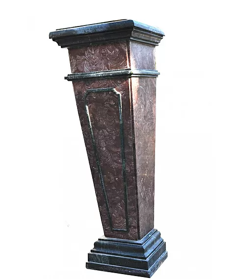 imagem de Coluna Triangular Marrom em Mármore 110cm VRMP184 Paisagismo de Luxo