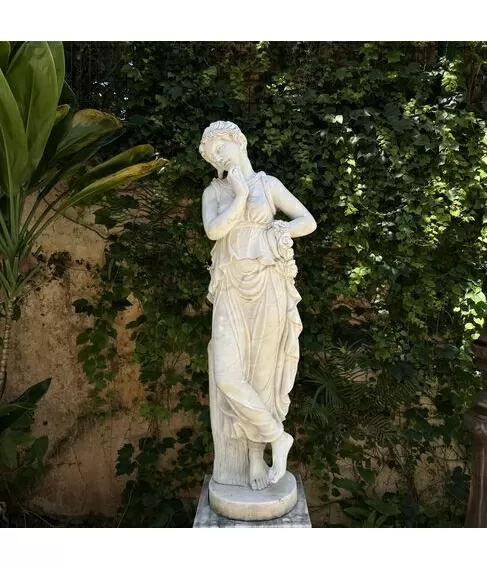 imagem de Dançarina de Canova em Mármore 150cm - EMP218 Graça e Elegância Clássica