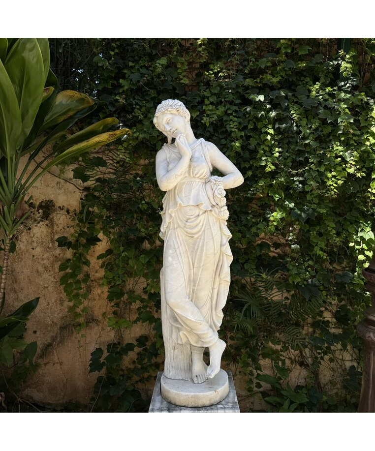 imagem do produto Dançarina de Canova em Mármore 150cm - EMP218 Graça e Elegância Clássica