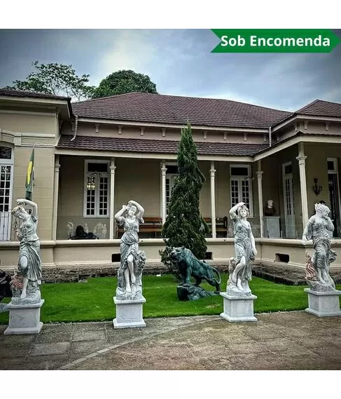 imagem de Escultura 4 Estações do Ano Mármore Green 160cm - EMP492 Jardins de Luxo