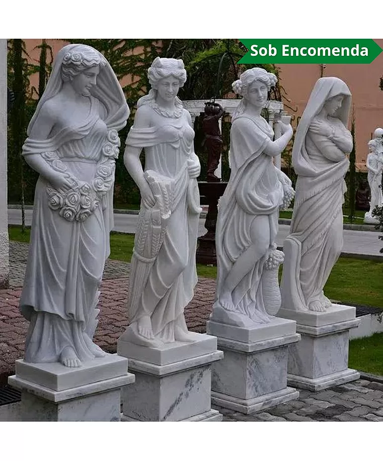 imagem do produto Escultura 4 Esta��es 160cm M�rmore Branco - EMP496