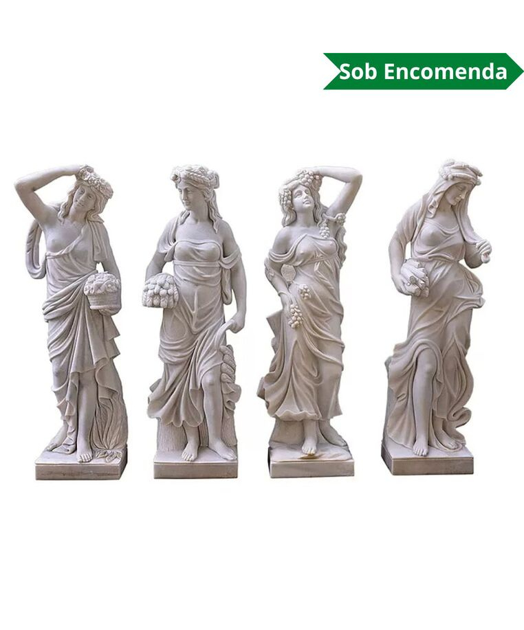imagem do produto Escultura 4 Esta��es 160cm M�rmore Branco - EMP516