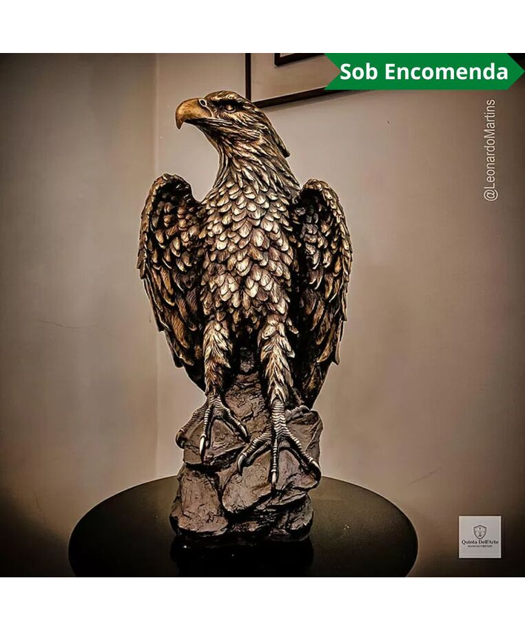 imagem do produto Escultura Águia Real em Bronze 60cm EBZ751 Força e Elegância Natural