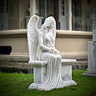 imagem do produto Escultura Anjo Sereno M�rmore Branco 110cm - EMP747