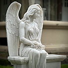 imagem do produto Escultura Anjo Sereno M�rmore Branco 110cm - EMP747