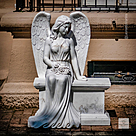 imagem do produto Escultura Anjo Sereno M�rmore Branco 110cm - EMP747