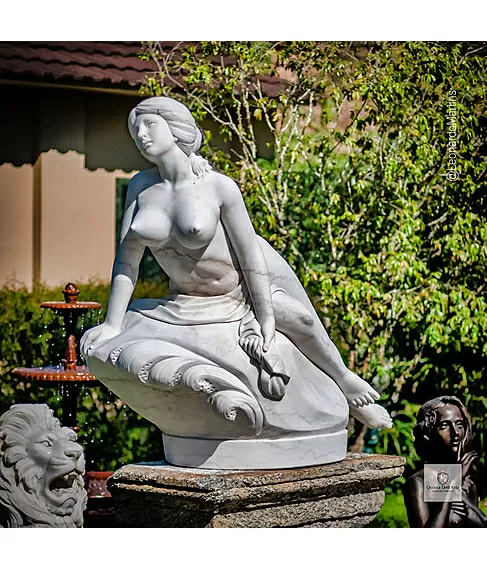 imagem de Escultura Ariadna Abandonada em M�rmore Branco 110cm - EMP696