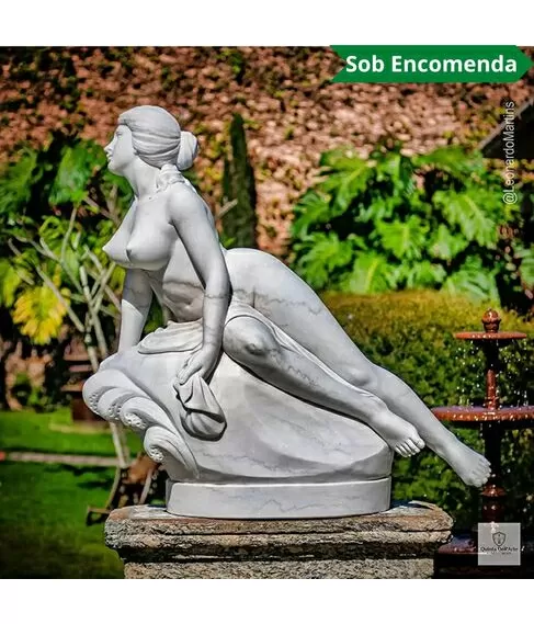 imagem de Escultura Ariadna Abandonada em M�rmore Branco 110cm - EMP696
