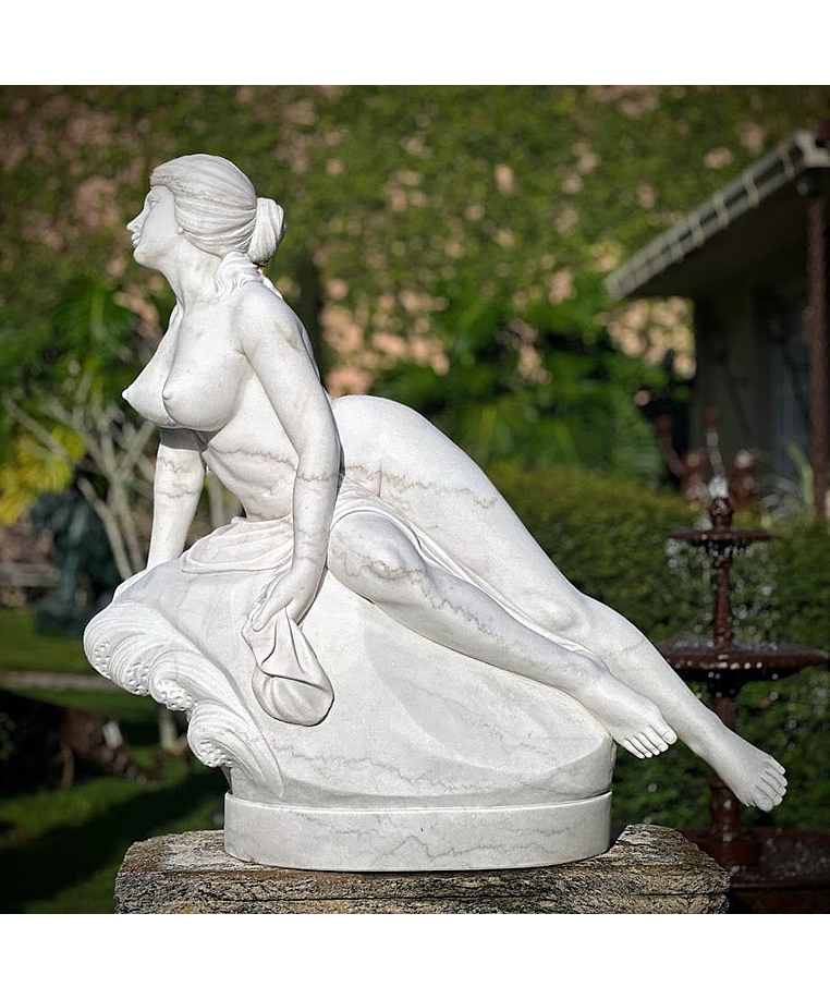 imagem do produto Escultura Ariadna Abandonada em M�rmore Branco 110cm - EMP696