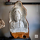 imagem do produto Escultura Buda Serenidade Mármore Branco 80cm - EMP715 Arte Decorativa Sofisticada