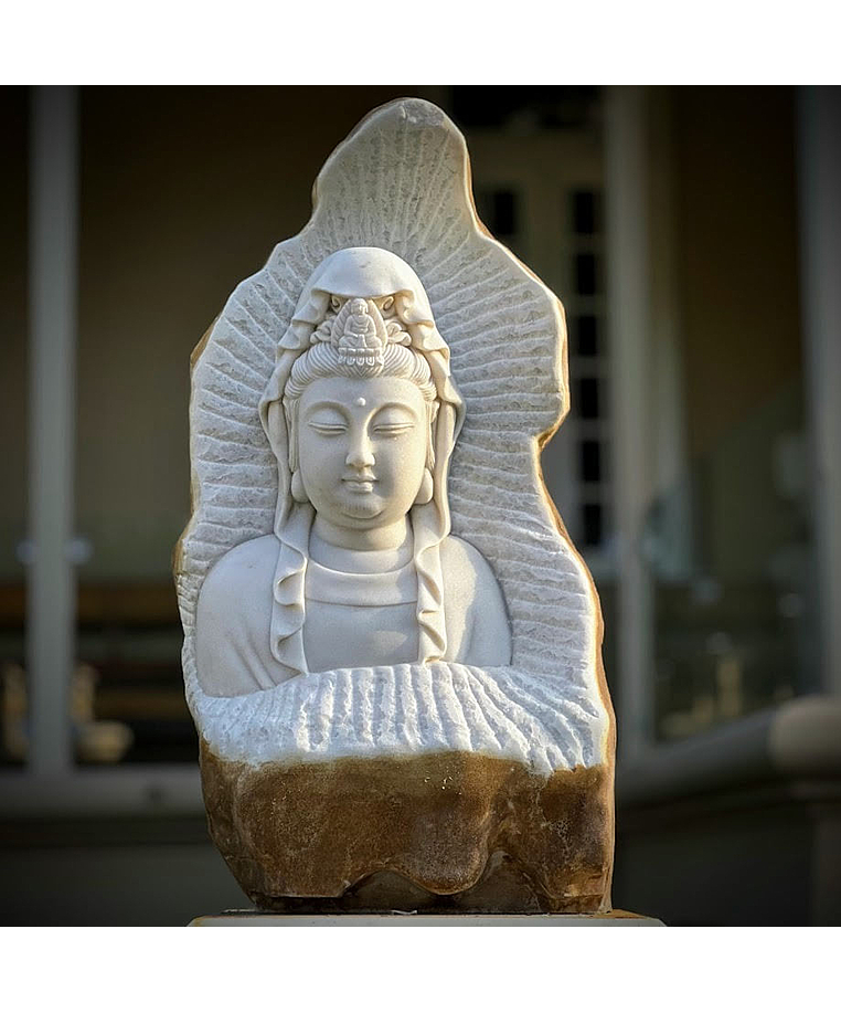 imagem do produto Escultura Buda Serenidade M�rmore Branco 80cm - EMP715